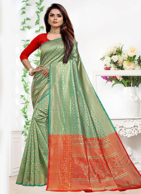 1003 Santraj New Festive Wear Designer Silk Saree Collection 1003-Green